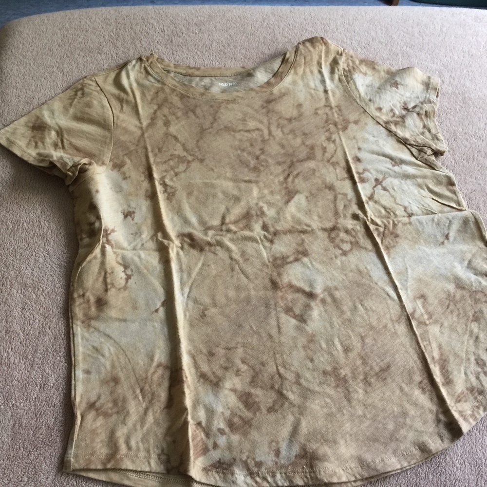 OLD NAVY yellow mustard ‘cloud’ splatter t-shirt